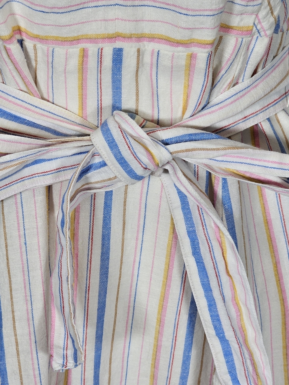 GAP NWT Sleeveless Striped Tie-Waist Midi Dress - Pastel Pink, Blue & White Sz 6 - Picture 4 of 13